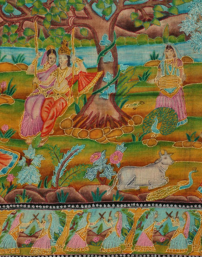 Izhaar E Kalamkaari Pashmina Stole - Kashmir Box