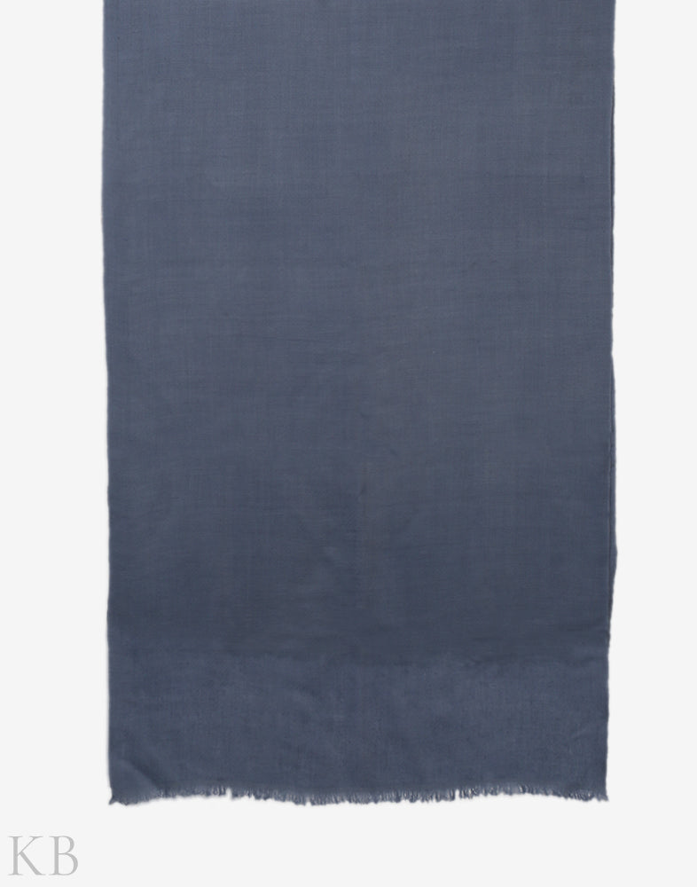 Stone Gray Plain Cashmere Pashmina Stole - KashmirBox.com