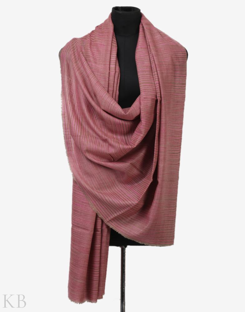 Golaab E Stripped Pashmina Shawl - Kashmir Box