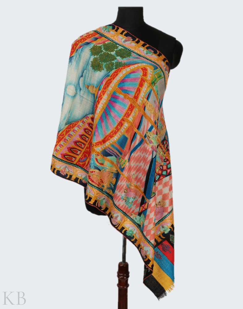 Ramleela Kalamkaari Pashmina Stole - Kashmir Box