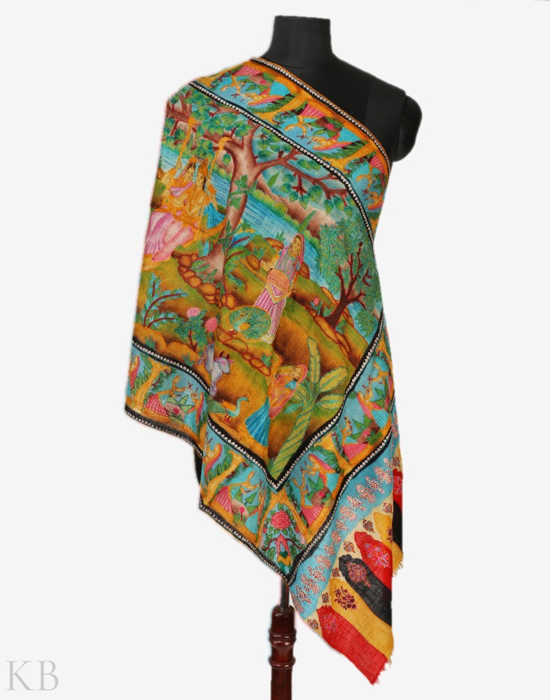 Izhaar E Mohabbat Kalmi Pashmina Stole - Kashmir Box