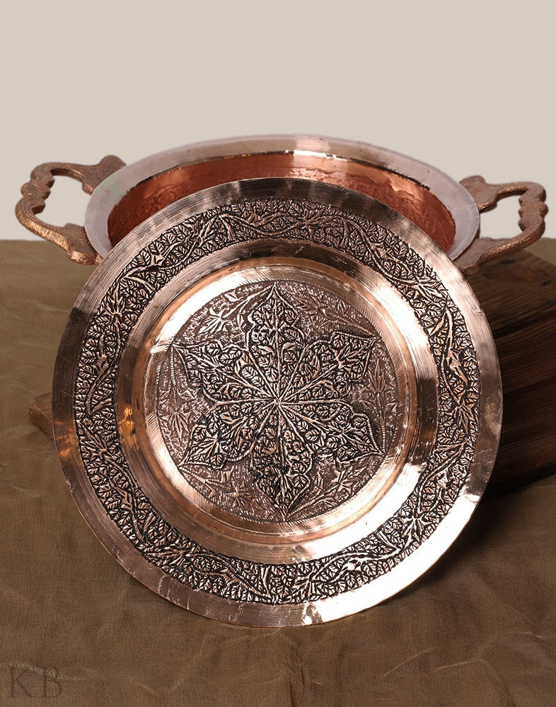 Vine Designed Copper Handi Set - KashmirBox.com