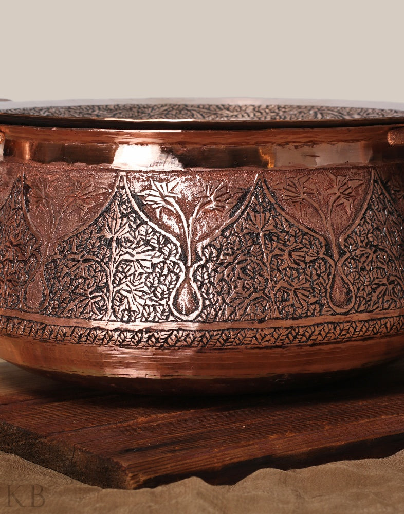 Vine Designed Copper Handi Set - KashmirBox.com