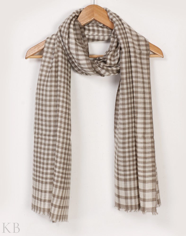 Mini Check Cashmere Stole - Kashmir Box