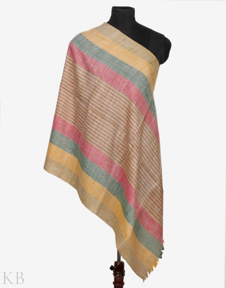 Pastel Stripped Cashmere Stole - Kashmir Box