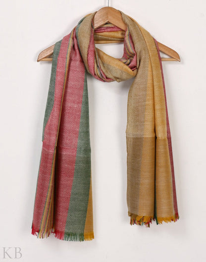 Pastel Stripped Cashmere Stole - Kashmir Box