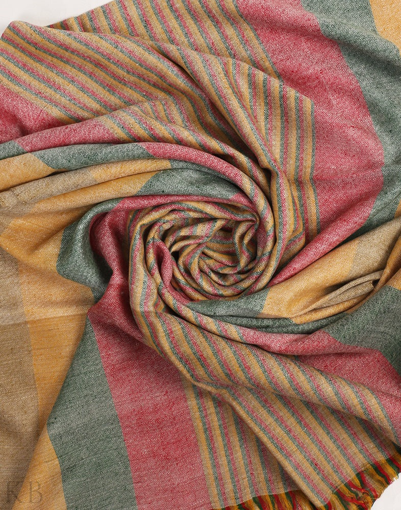 Pastel Stripped Cashmere Stole - Kashmir Box