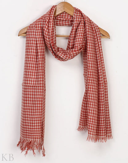 Gingham Design Pashmina Stole - Kashmir Box