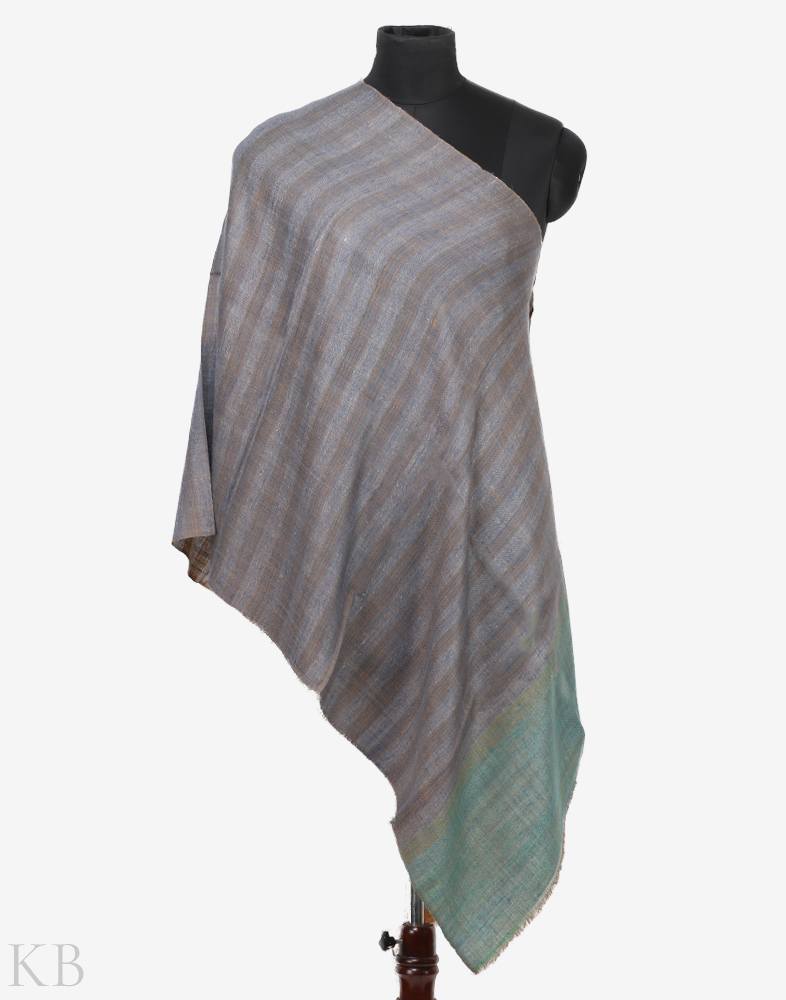 Pearl Grey Reversible Pashmina Stole - Kashmir Box