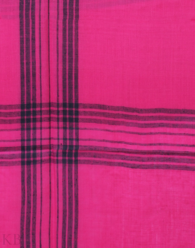 Rani Pink Black Stripped Pashmina Stole - Kashmir Box