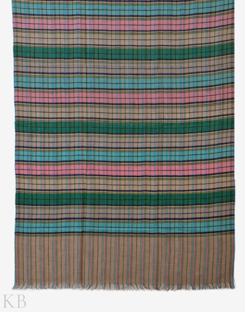 Safoora Check Pashmina Shawl - Kashmir Box