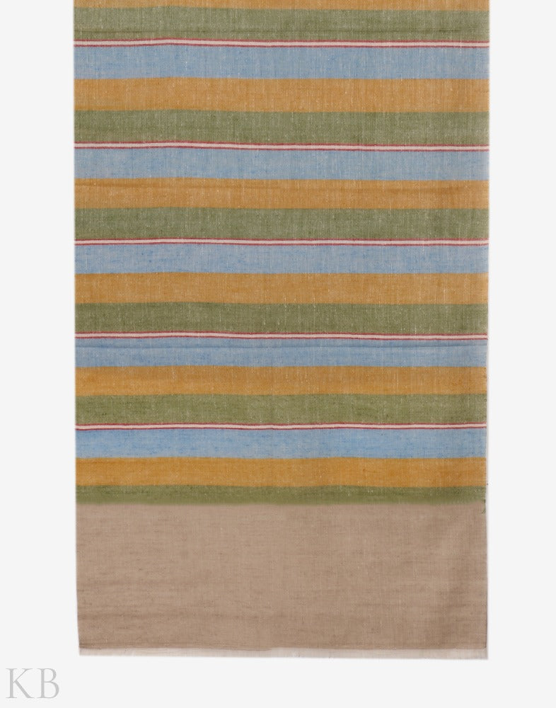 Tri Colored Stripped Cashmere Stole - Kashmir Box