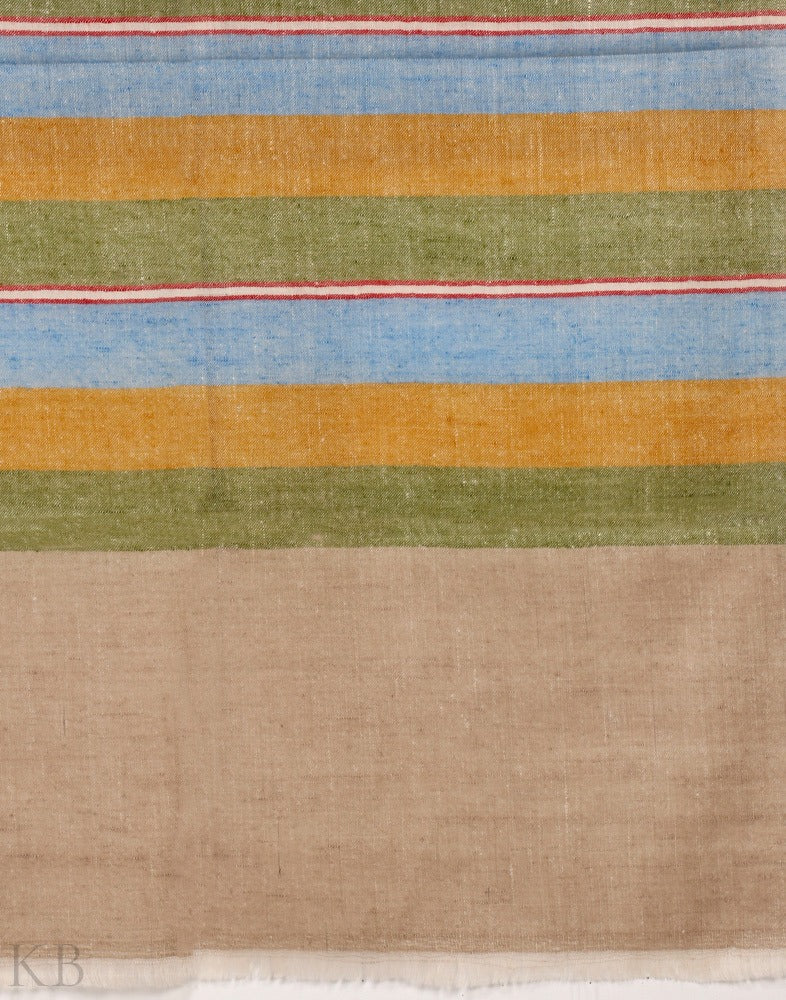 Tri Colored Stripped Cashmere Stole - Kashmir Box