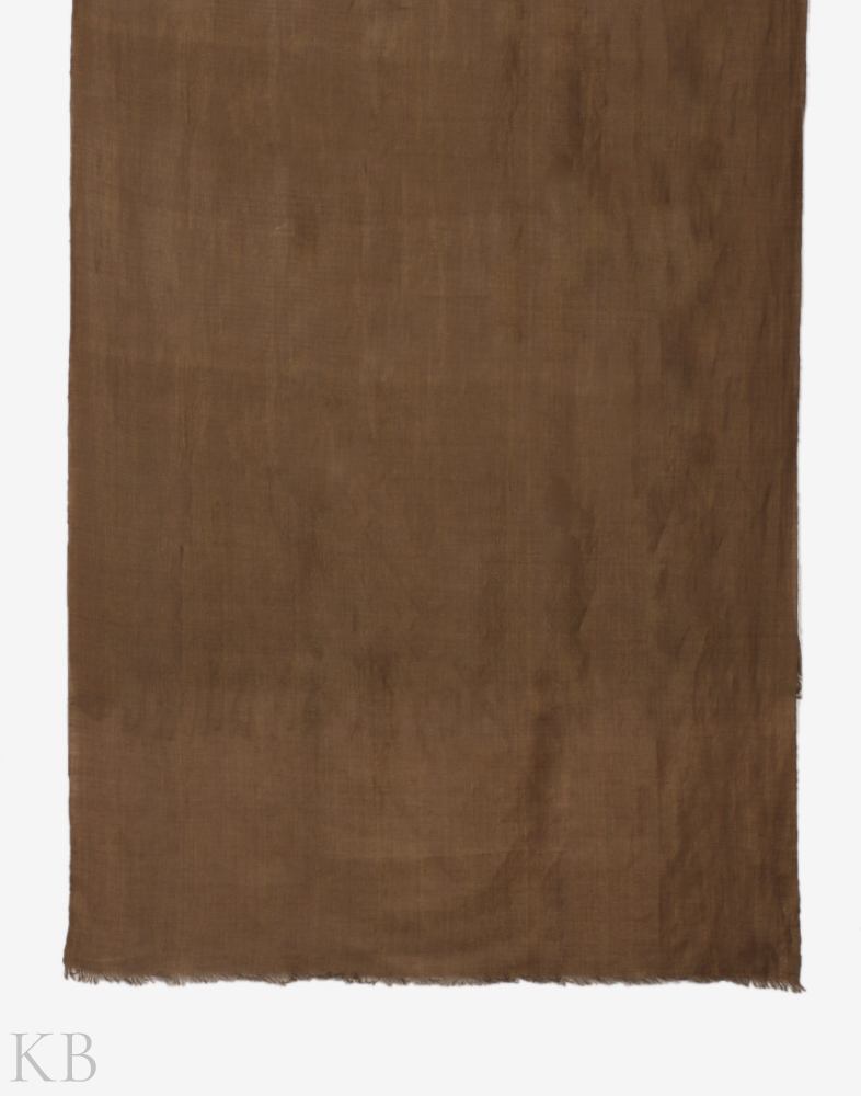 Brown Golden Reversible Cashmere Shawl - Kashmir Box