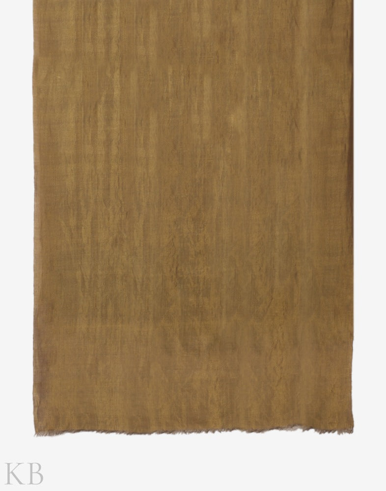 Brown Golden Reversible Cashmere Shawl - Kashmir Box