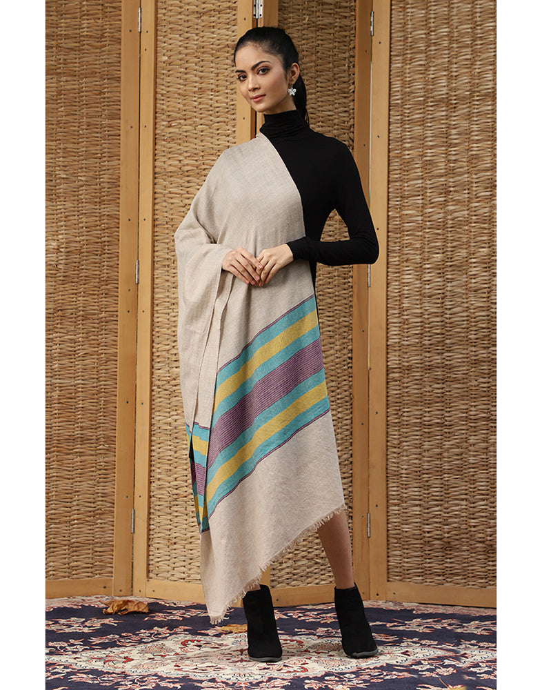 Multicolor Stripped Pashmina Stole - KashmirBox.com