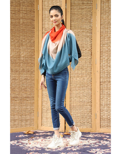 Triple Colored Ombre Cashmere Stole - KashmirBox.com