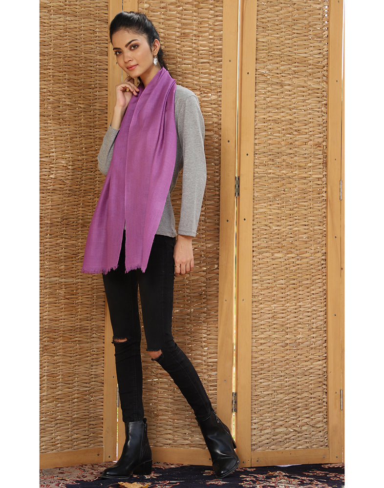 Violey Solid Cashmere Scarf - KashmirBox.com