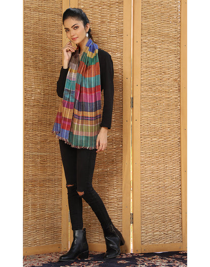 Colored Strips Cashmere Scarf - KashmirBox.com