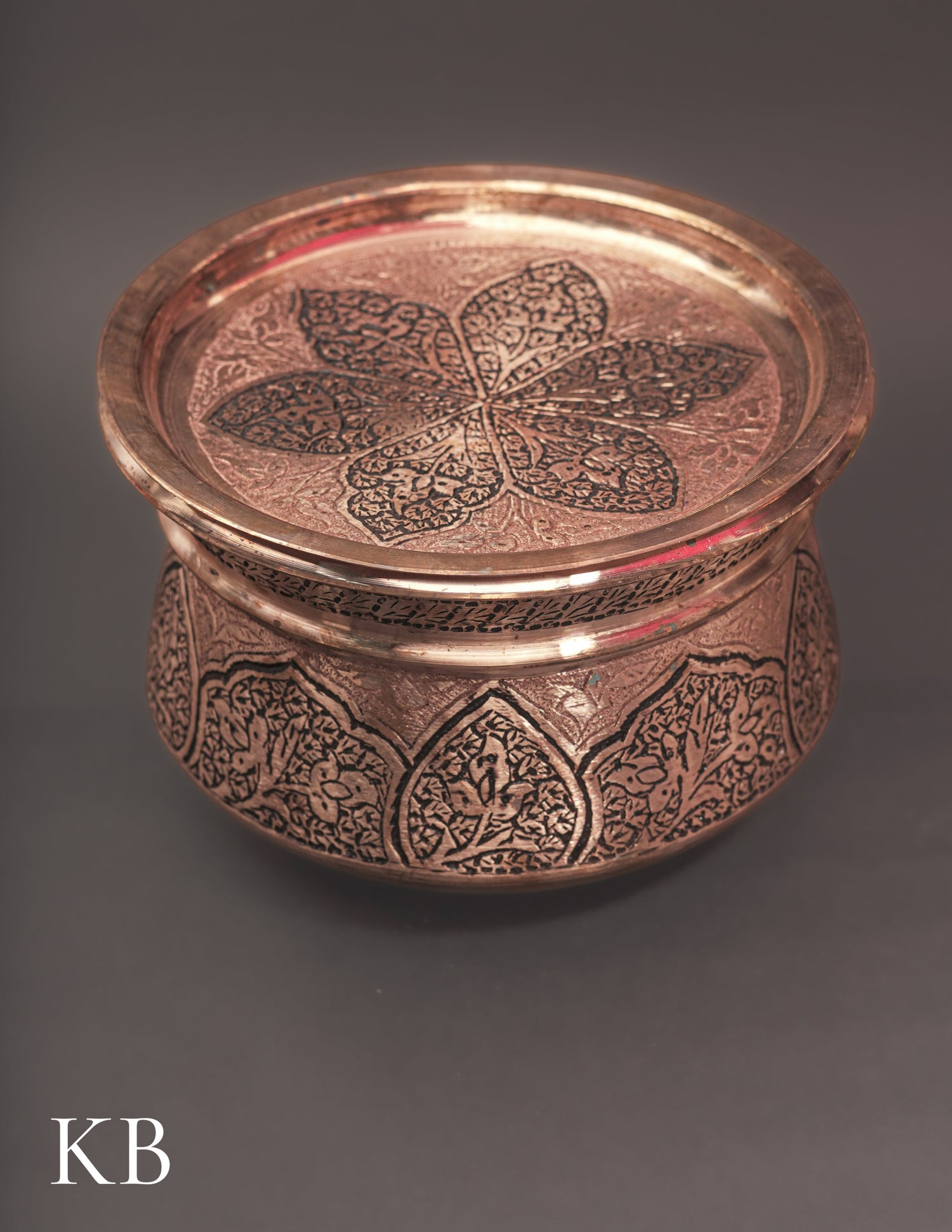 Kashmiri Copperware Curry Bowl with Lid – Artisan-Made | Handcrafted Heritage