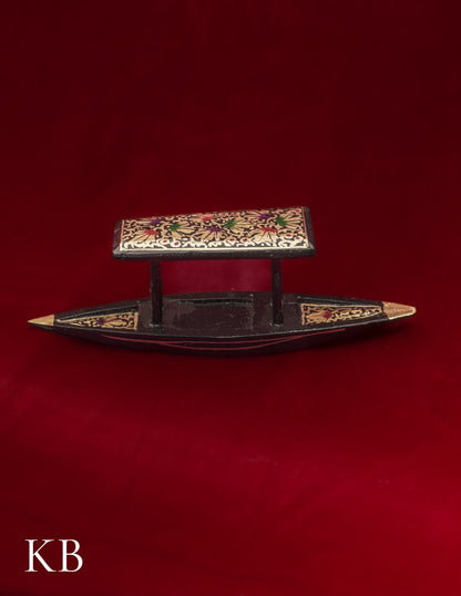 Kashmiri Papier Mâché Shikara – Hand-Painted (8.5 Inch) | Artisan-Made | Handcrafted Heritage