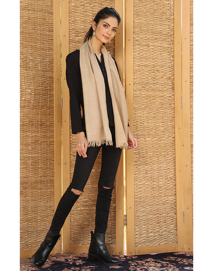 Natural Solid Cashmere Scarf - KashmirBox.com