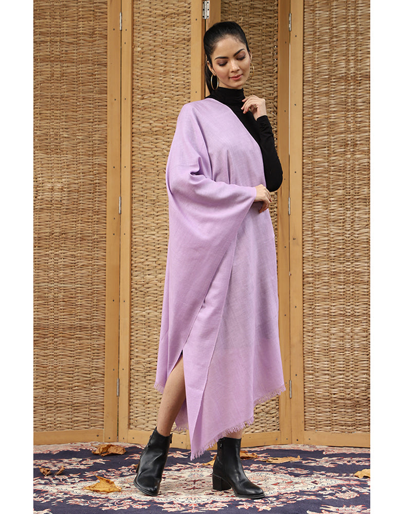 Lavender Solid Cashmere Stole - KashmirBox.com