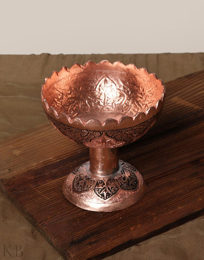 Kandkaari Copper Standing Bowl - KashmirBox.com