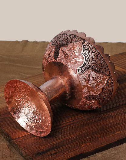 Kandkaari Copper Standing Bowl - KashmirBox.com