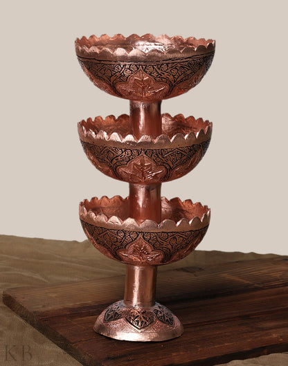 Kandkaari Copper Standing Bowl - KashmirBox.com