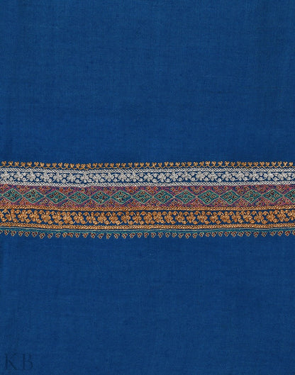 Cobalt Blue Embroidered Cashmere Shawl - Kashmir Box