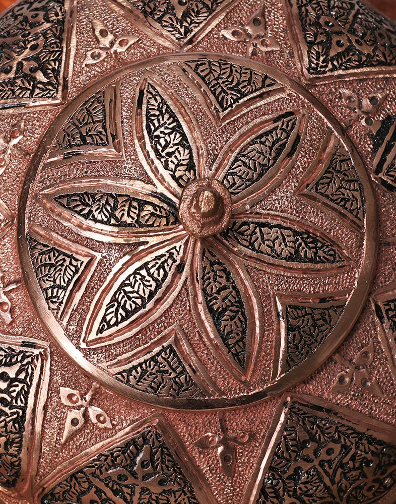 Heart Designed Copper Dry Fruit Bowl - KashmirBox.com