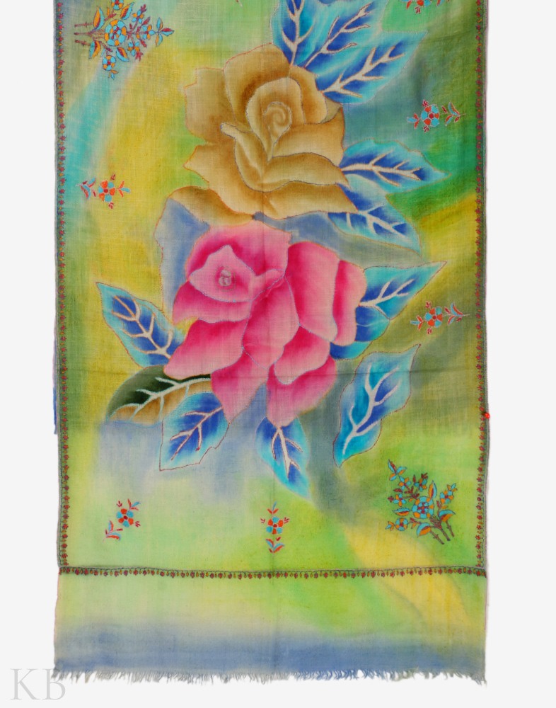 Multicolored Hand Painted Pashmina Stole - Kashmir Box