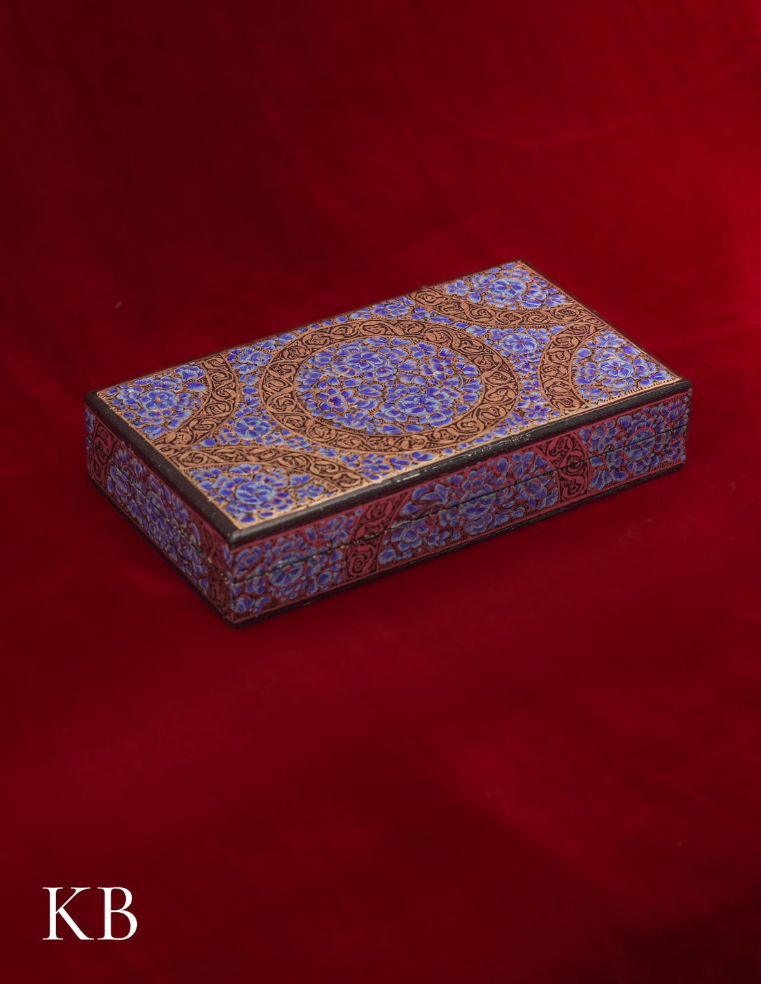 Kashmiri Papier Mâché Rectangular Box (Blue) | Artisan-Made | Handcrafted Heritage
