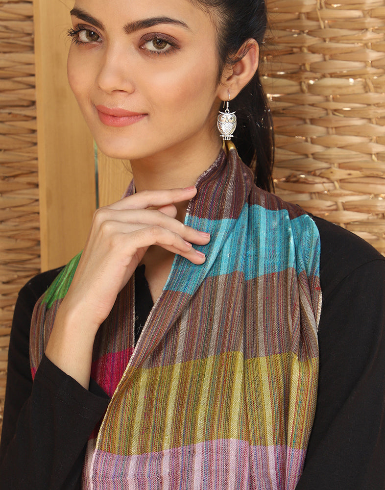 Colored Stripped Cashmere Scarf - KashmirBox.com