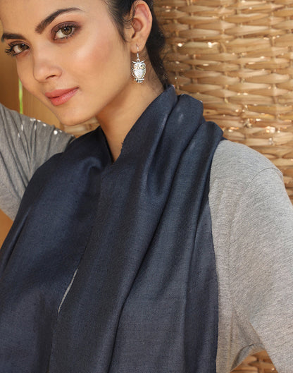 Deep Blue Solid Cashmere Scarf - KashmirBox.com