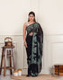 Black Aari Border Embroidered Georgette Saree - Kashmir Box