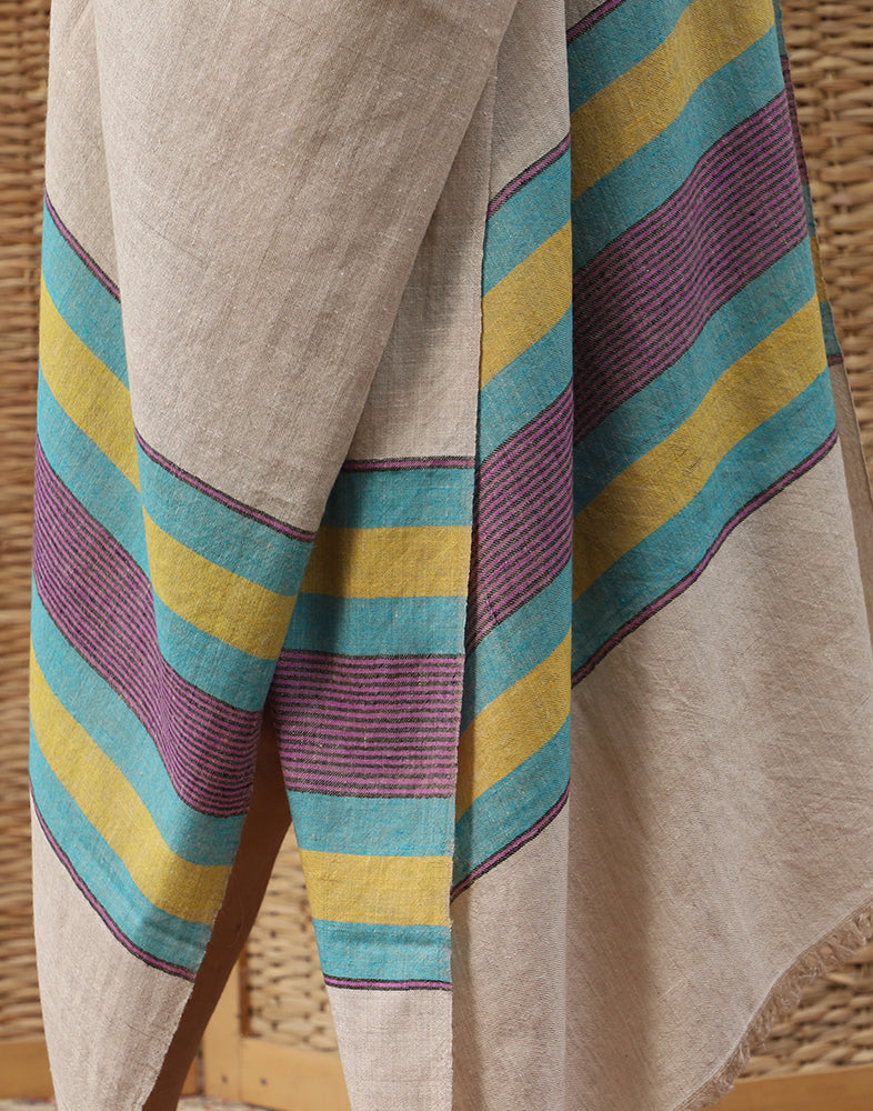 Multicolor Stripped Pashmina Stole - KashmirBox.com