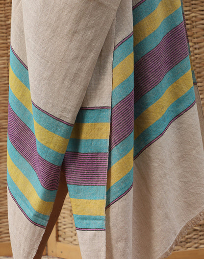 Multicolor Stripped Pashmina Stole - KashmirBox.com