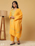 Sunshine Yellow Aari Embroidered Woolen Suit Set - Kashmir Box