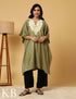 Moss Green Aari Embroidered Woolen Kaftan - Kashmir Box