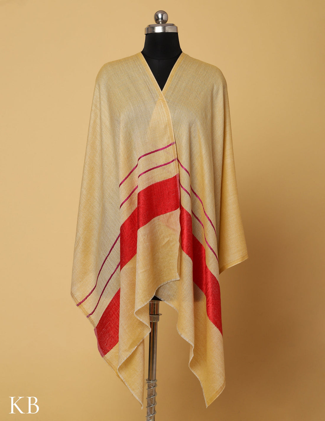 Spicy Mustard Silk Palla Stole - Kashmir Box