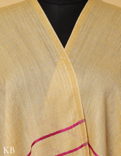 Spicy Mustard Silk Palla Stole - Kashmir Box