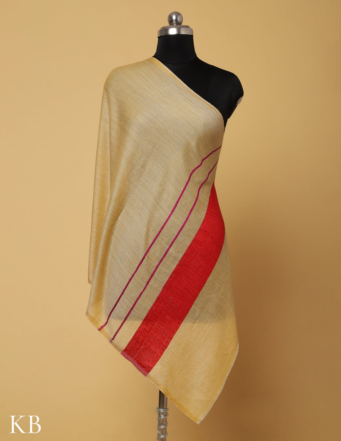 Spicy Mustard Silk Palla Stole - Kashmir Box