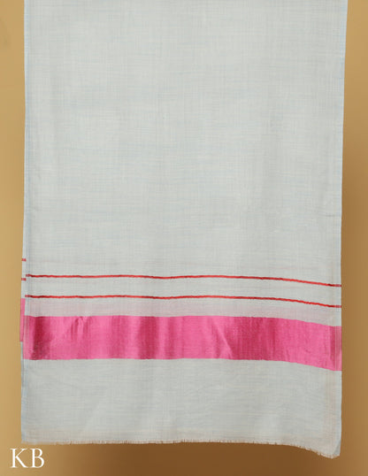 Pastel Blue Silk Palla Stole - Kashmir Box