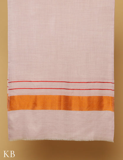 Pastel Pink  Silk Palla Stole - Kashmir Box