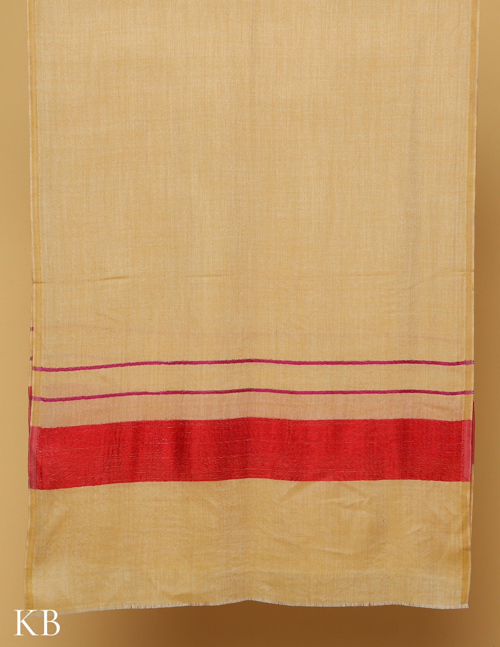 Spicy Mustard Silk Palla Stole - Kashmir Box