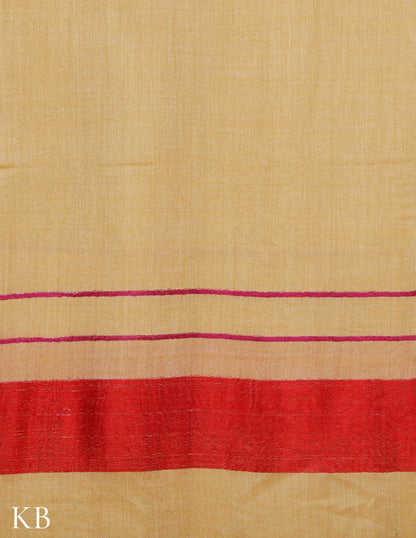 Spicy Mustard Silk Palla Stole - Kashmir Box