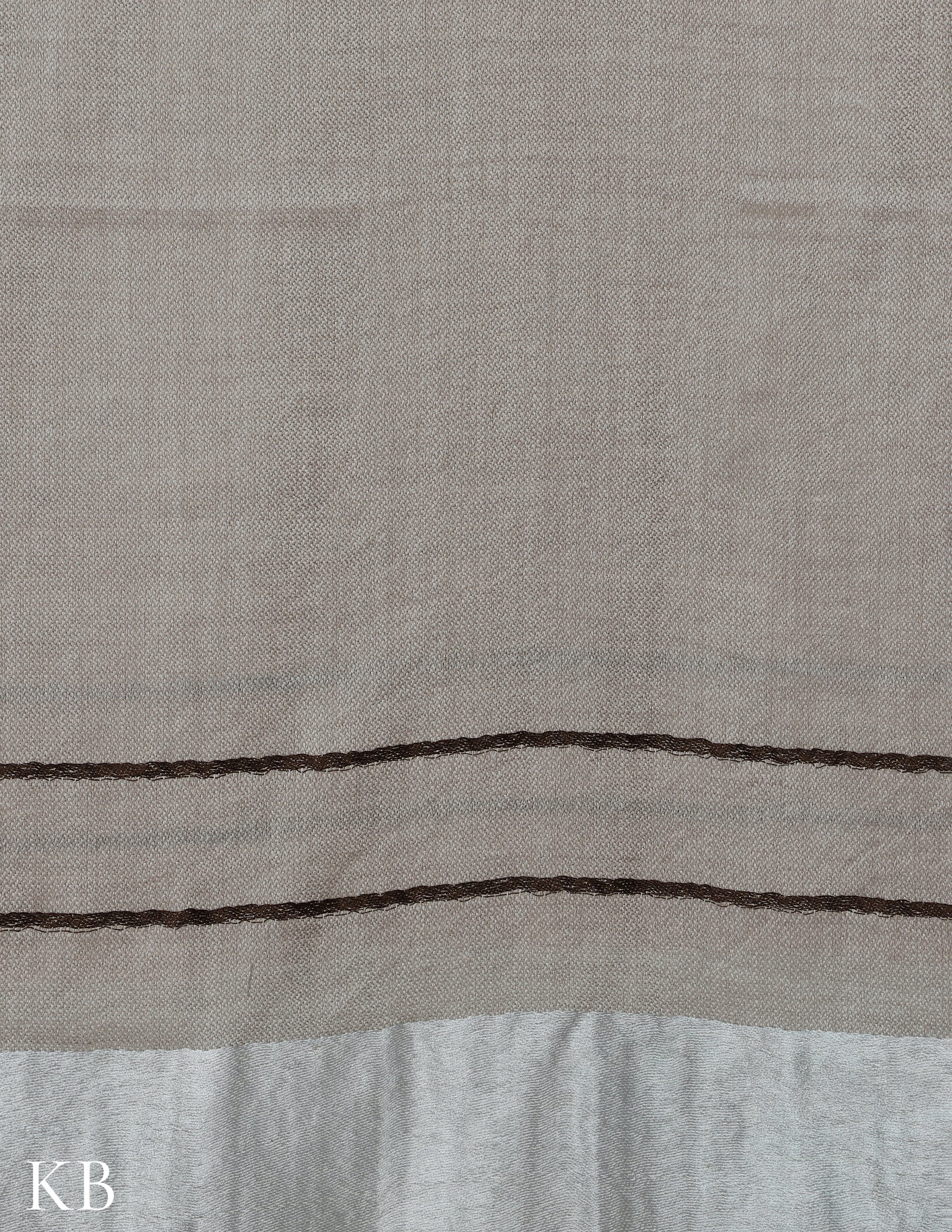 Cool Grey Silk Palla Stole - Kashmir Box