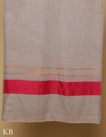 Fawn Silk Palla Stole - Kashmir Box